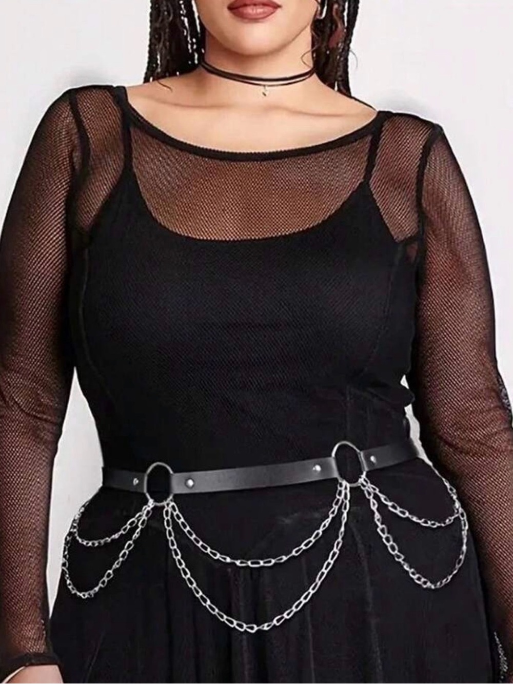 Plus Size Black Chic Chain Belt